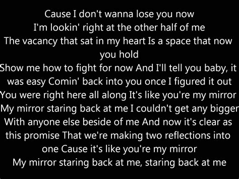 [Break] Yesterday is history Tomorrow's a mystery I can see you lookin' back at me Keep your eyes on me Baby, keep your eyes on me [Hook] 'Cause I don't wanna lose you now I'm lookin' right at the ...